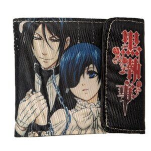 Black Butler Sebastian Ciel Bifold Wallet Snap Closure Anime Wallet